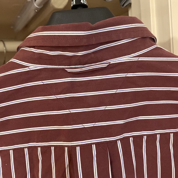 Tommy Hilfiger maroonish brown stripe button down shirt - Picture 8 of 8